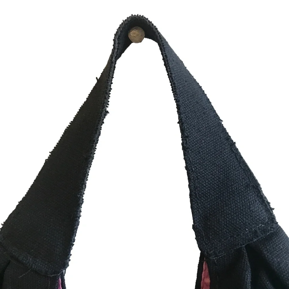 CHI Satchel Bag Black with Pink Lining with a Bow